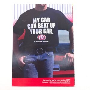 STP Jet Fuel Shirt Print Ad My Car Can Beat Up Your Car Drag Racing Tee